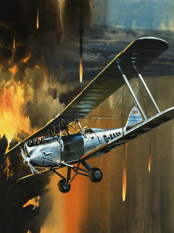 Híres repülőgépek és pilótáik: De Havilland Gipsy Moth -- Jean Batten alkotó: Wilf (20th century) Hardy