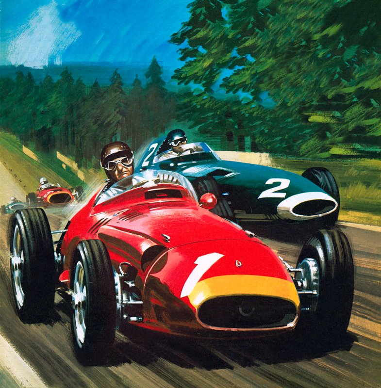 Juan Manuel Fangio (litho) alkotó: Wilf (20th century) Hardy