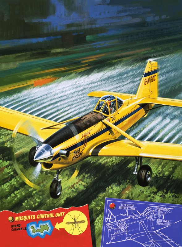 A HDN Fieldmaster, egy alacsony szárnyú repülőgép, amelyet növényvédelmi permetezésre terveztek. alkotó: Wilf (20th century) Hardy