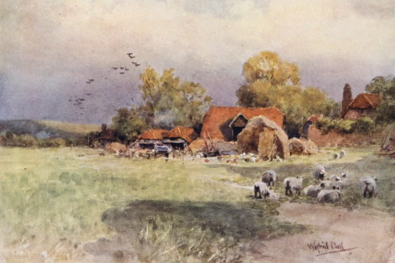 Sutton Manor, Home Farm (színes litográfia) alkotó: Wilfrid Williams Ball
