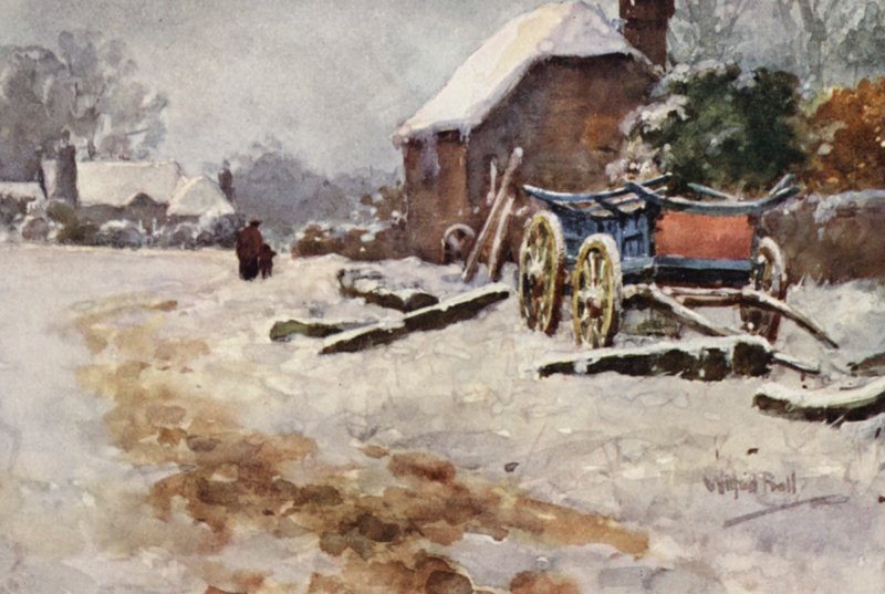 Téli jelenet (színes litográfia) alkotó: Wilfrid Williams Ball