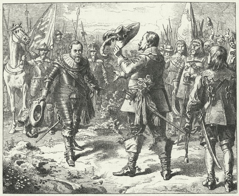 Gustavus Adolphus svéd és I. János György szász választófejedelem találkozója Dubenben, 1631 alkotó: Wilhelm Camphausen