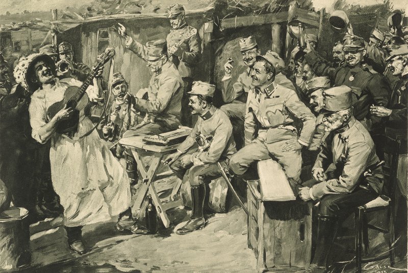Bécsi humor a tartalékosok táborában a Kárpátokban alkotó: Wilhelm Gause