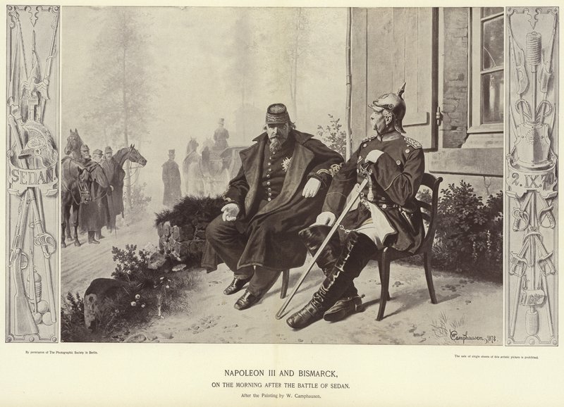 III. Napóleon és Bismarck a sedani csata utáni reggelen alkotó: Wilhelm Camphausen