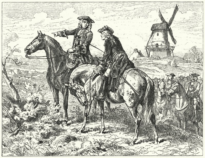 Marlborough hercege és Savoyai Jenő herceg a malplaqueti csatában alkotó: Wilhelm Camphausen