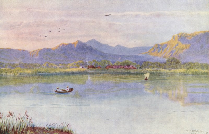 A tóparton, Constantia felé nézve (színes litográfia) alkotó: Wilhelm Westhofen