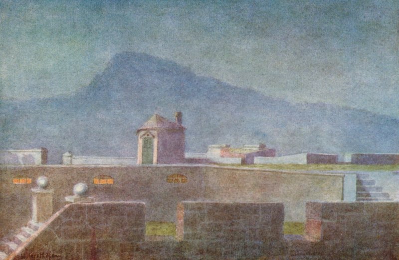 A régi vár bástyáin (színes litográfia) alkotó: Wilhelm Westhofen