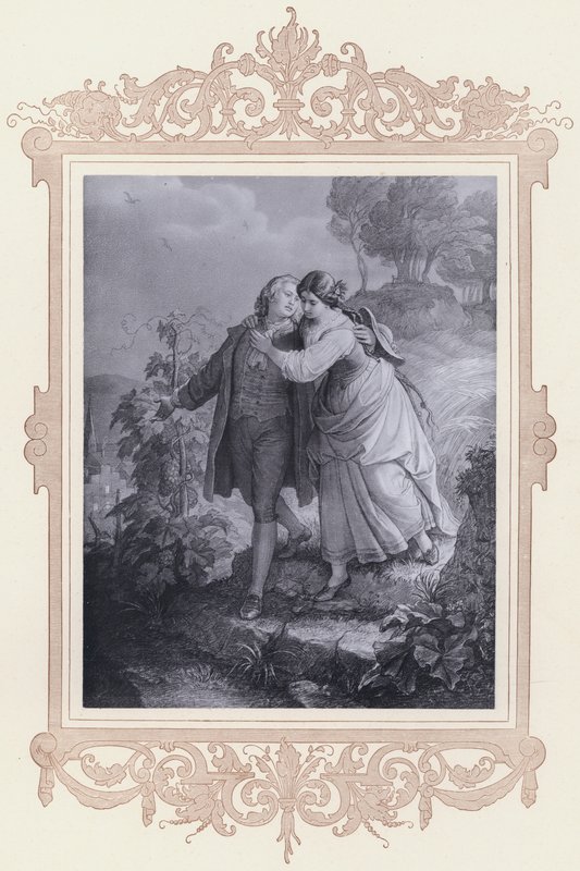 Hermann és Dorothea (litho) alkotó: Wilhelm von (after) Kaulbach