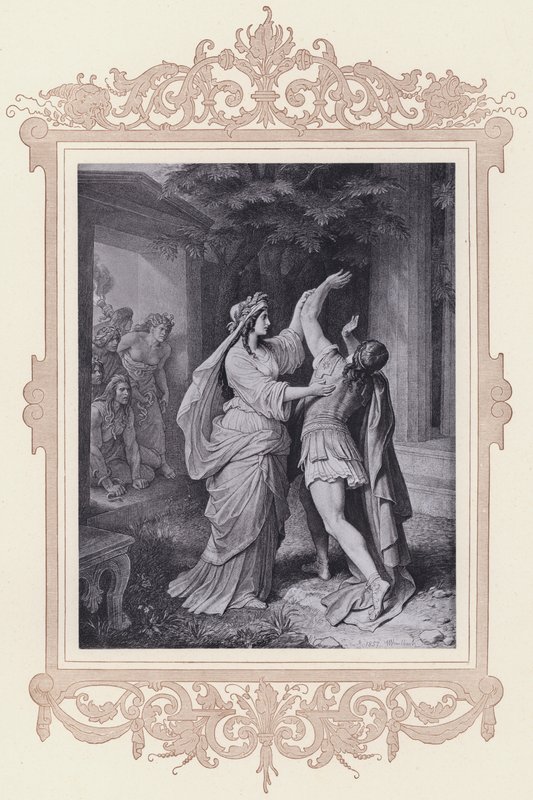 Iphigenia, Iphigenia a Taurison (litho) alkotó: Wilhelm von (after) Kaulbach