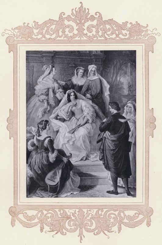 Leonore, Torquato Tasso (litho) alkotó: Wilhelm von (after) Kaulbach