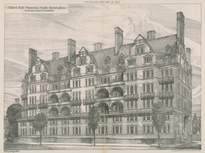 Albert Hall Mansions, South Kensington, London alkotó: Willam Richard Lethaby