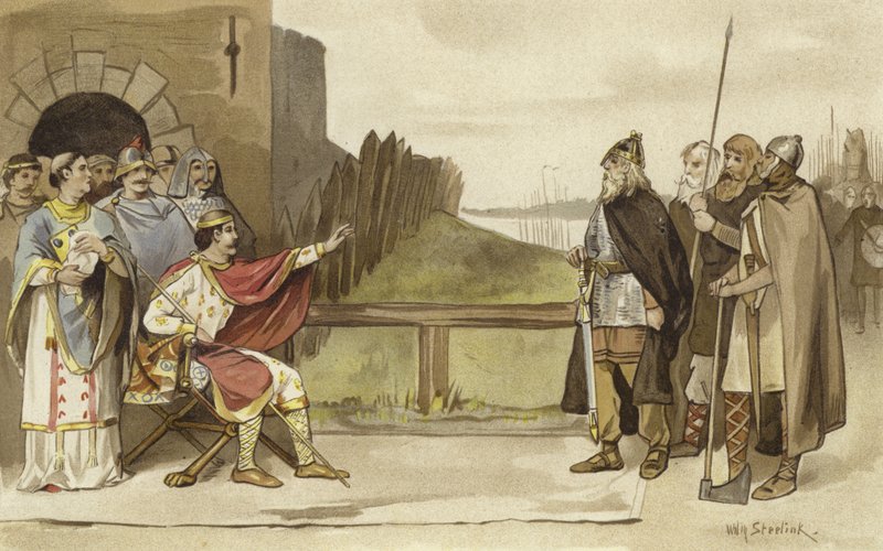 Kopasz Károly és Skandináv Roruk találkozása, Nijmegen, 870 alkotó: Willem II Steelink