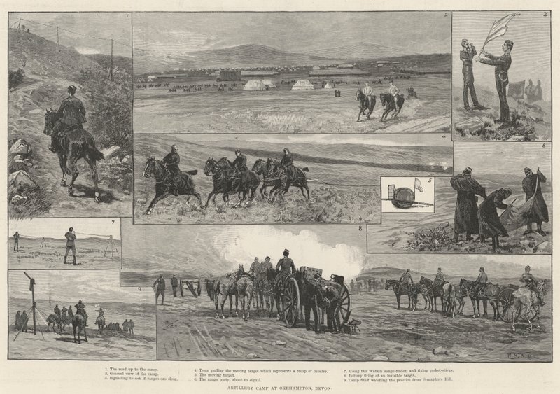 Tüzérségi tábor Okehamptonban, Devonban alkotó: William Barnes Wollen