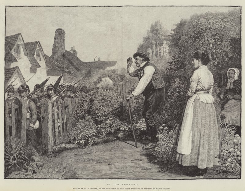 Régi ezredem!, a Royal Institute of Painters in Water Colours kiállításán. alkotó: William Barnes Wollen