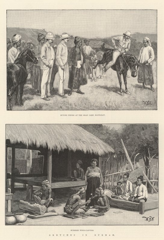 Vázlatok Burmában alkotó: William Barnes Wollen