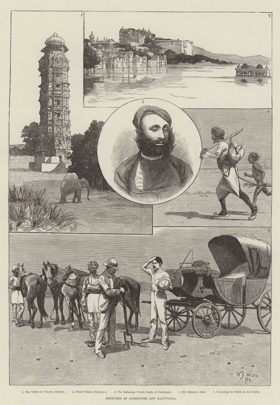 Oodeypore és Rajputana vázlatai alkotó: William Barnes Wollen