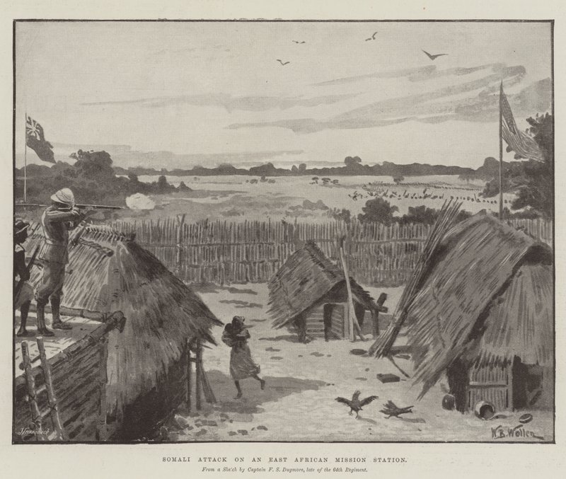 Szomáli támadás egy kelet-afrikai missziós állomáson alkotó: William Barnes Wollen