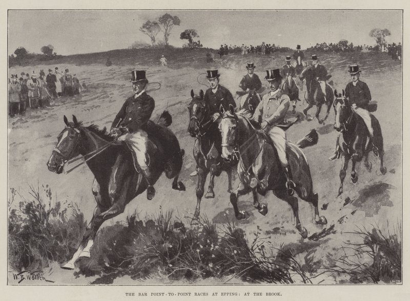 A Bar Point-to-Point versenyek Eppingben, a pataknál alkotó: William Barnes Wollen