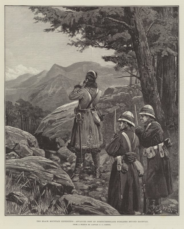 The Black Mountain Expedition, Advanced Post of Northumberland Fusiliers Bagrwanon túl alkotó: William Barnes Wollen