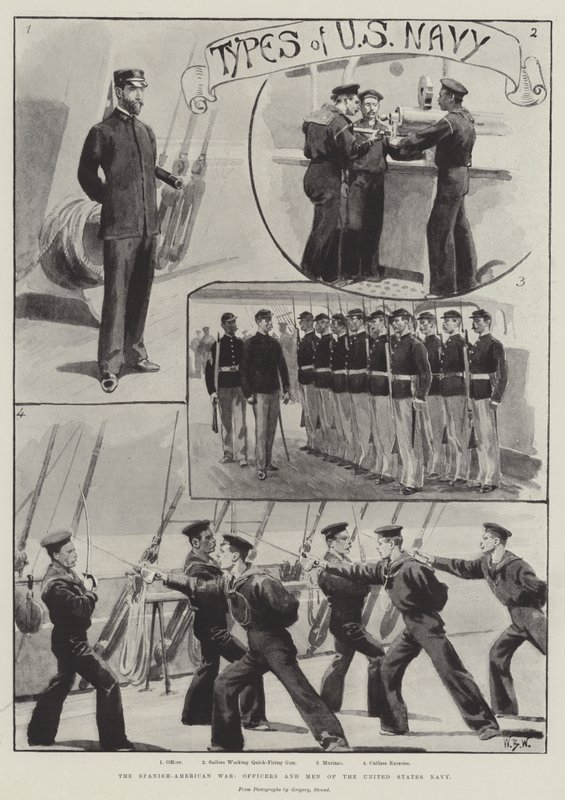 A spanyol-amerikai háború, az Egyesült Államok haditengerészetének tisztjei és emberei alkotó: William Barnes Wollen