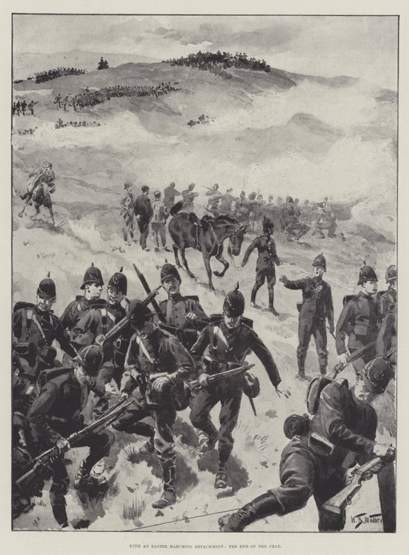 Húsvéti meneteléssel, a csata végével alkotó: William Barnes Wollen