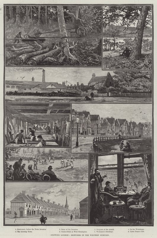 Növekvő London, Vázlatok a nyugati külvárosokban alkotó: William Bazett Murray