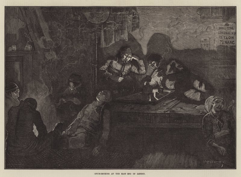 Ópiumdohányzás London East End-én alkotó: William Bazett Murray