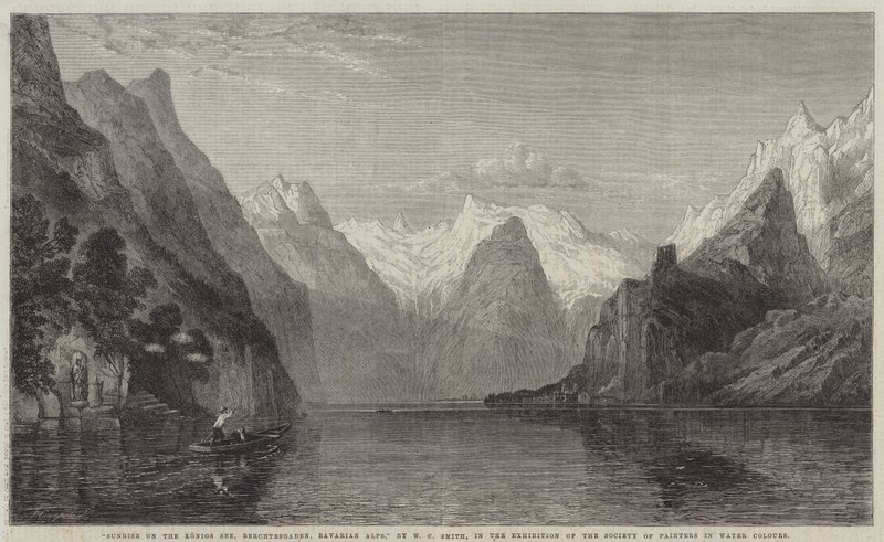 Napfelkelte a Königs See-nél, Berchtesgaden, Bajor Alpok alkotó: William C. Smith