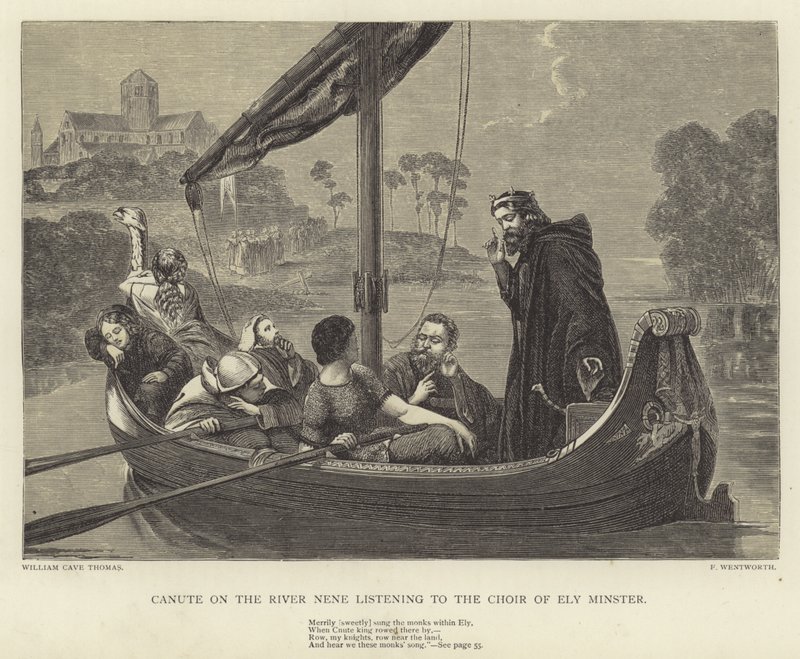 Canute a Nene folyón Ely Minster kórusát hallgatva alkotó: William Cave Thomas