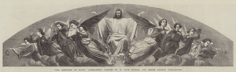 Az ajándékok terjesztése, oltárdarab, Christ Church, Marylebone alkotó: William Cave Thomas