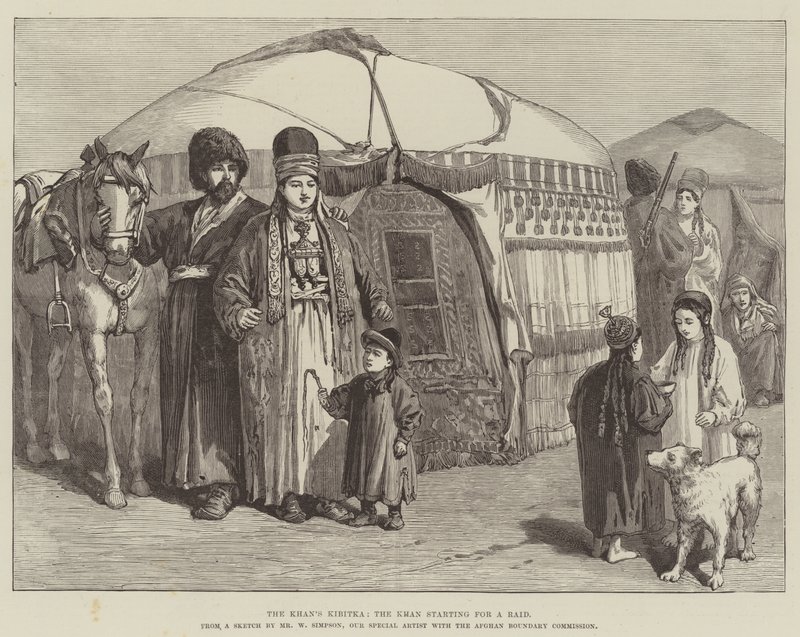 A kán Kibitkája, a kán rohamra indul alkotó: William Crimea Simpson