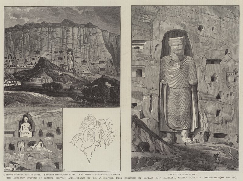 Bamian sziklába vágott szobrai, Közép-Ázsia alkotó: William Crimea Simpson