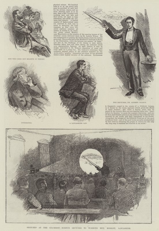 Vázlatok a Gilchrist Science Lectures to Working Men-en, Mossley, Lancashire alkotó: William Douglas Almond