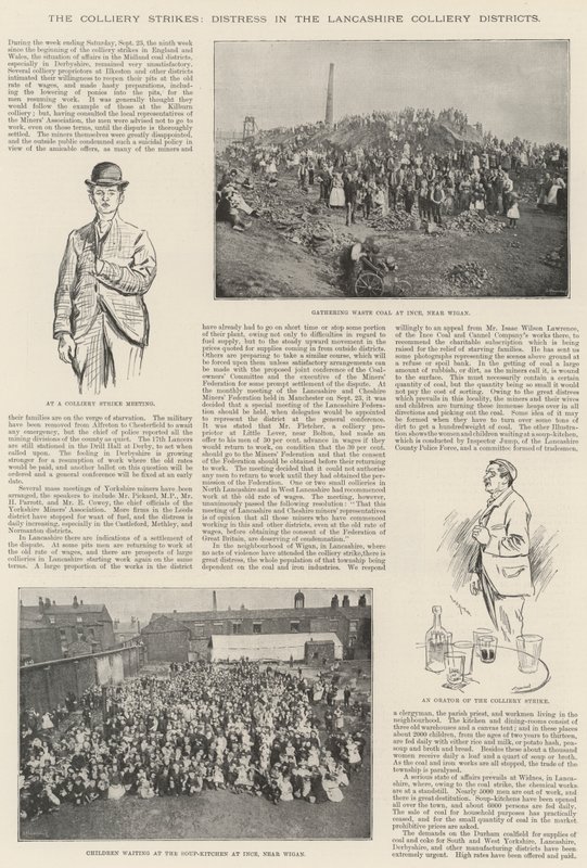 The Colliery Strikes, Distress in the Lancashire Colliery Districts alkotó: William Douglas Almond