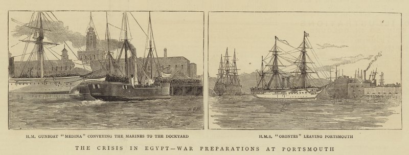 Egyiptom válsága, háborús előkészületek Portsmouthban alkotó: William Edward Atkins