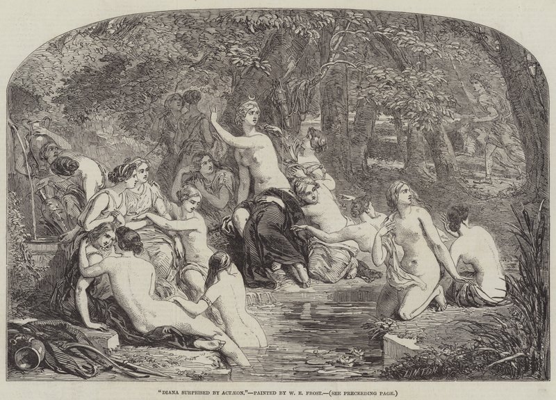 Dianát meglepte Actaeon alkotó: William Edward Frost