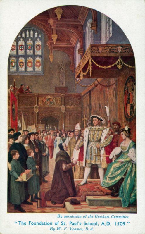 A Szent Pál Iskola Alapítványa, 1509 alkotó: William Frederick Yeames