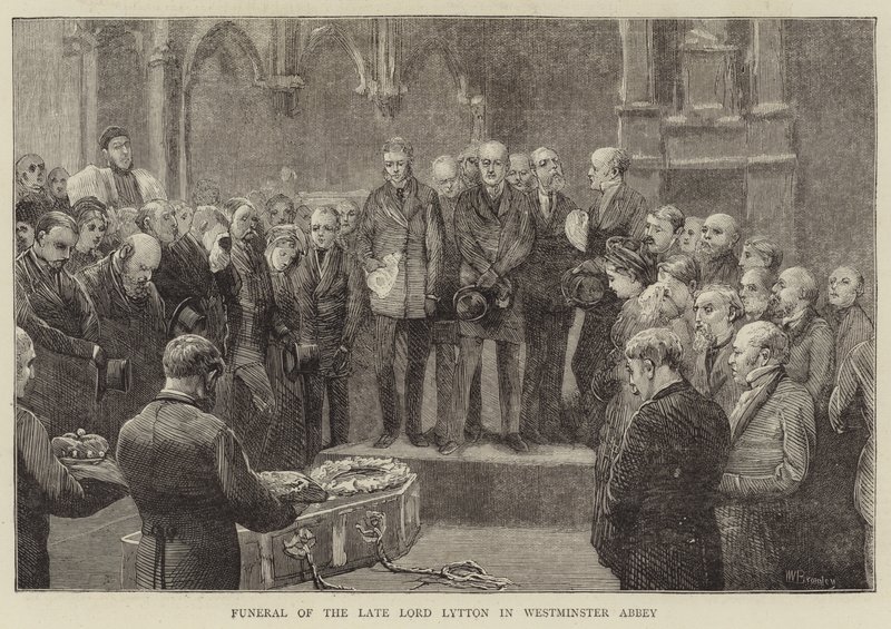 A néhai Lord Lytton temetése a Westminster apátságban alkotó: William III Bromley