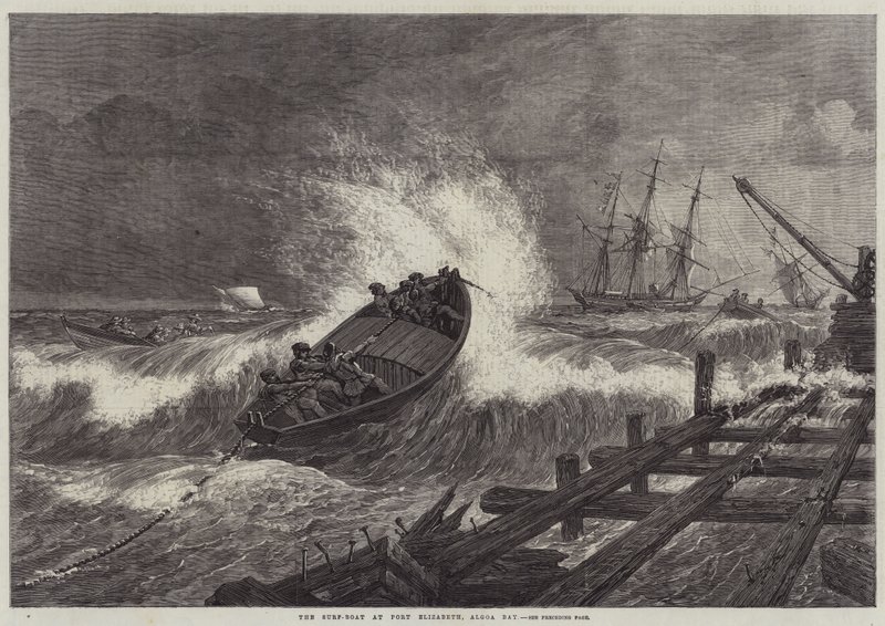 A szörfhajó Port Elizabethben, Algoa-öbölben alkotó: William James Linton