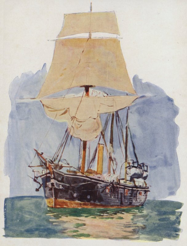 Egy ágyúhajó a vitorlásfúrónál alkotó: William Lionel Wyllie
