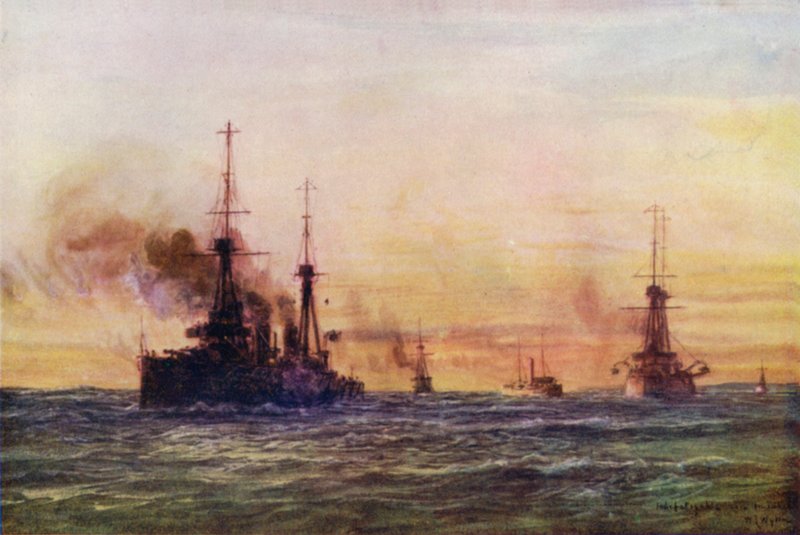 "Fáradhatatlan" és "Legyőzhetetlen", 1911 alkotó: William Lionel Wyllie