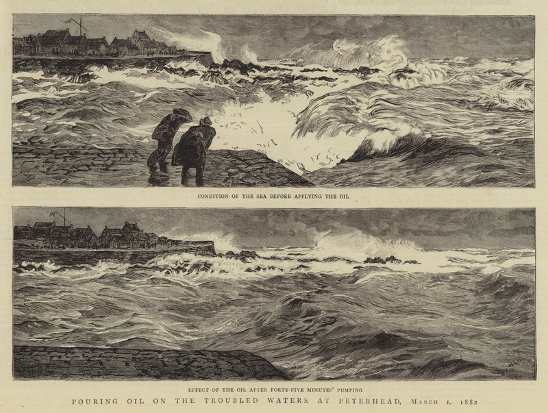 Olajöntés a zaklatott vizekre Peterheadben, 1882. március 1 alkotó: William Lionel Wyllie
