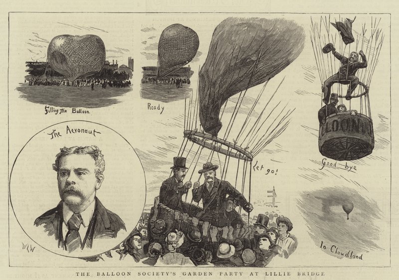 A Léggömb Társaság kerti partija a Lillie hídnál alkotó: William Lionel Wyllie