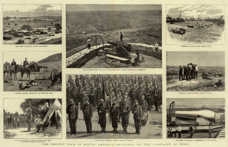 A közelmúltbeli háború Dél-Amerikában, Vázlatok a perui hadjáratról alkotó: William Lionel Wyllie