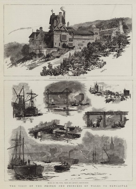 A walesi herceg és hercegnő látogatása Newcastle-ben alkotó: William Lionel Wyllie
