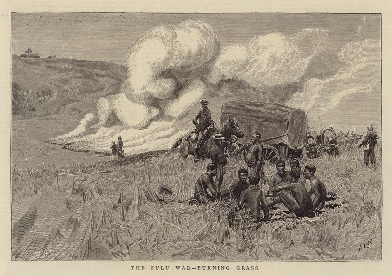 A zulu háború, égő fű alkotó: William Lionel Wyllie