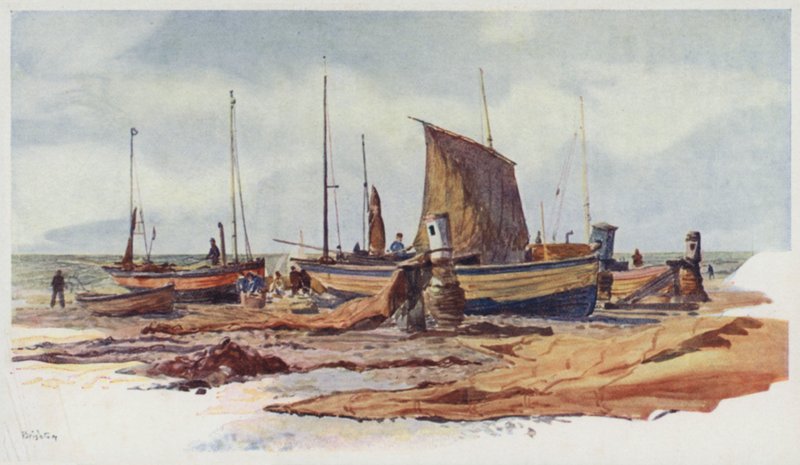Brighton Beach hajók alkotó: William Lionel Wyllie
