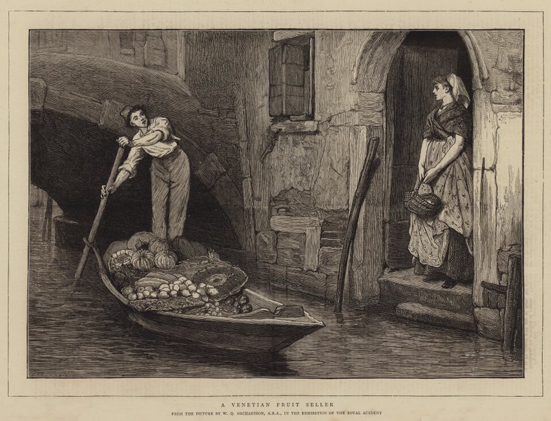 Egy velencei gyümölcs eladó alkotó: William Quiller Orchardson
