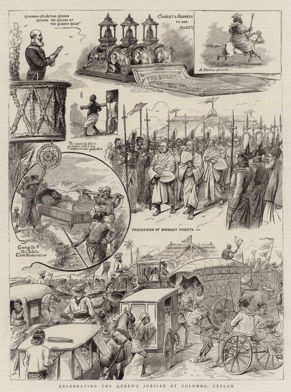 A királynő jubileumának ünneplése Colombóban, Ceylonban alkotó: William Ralston