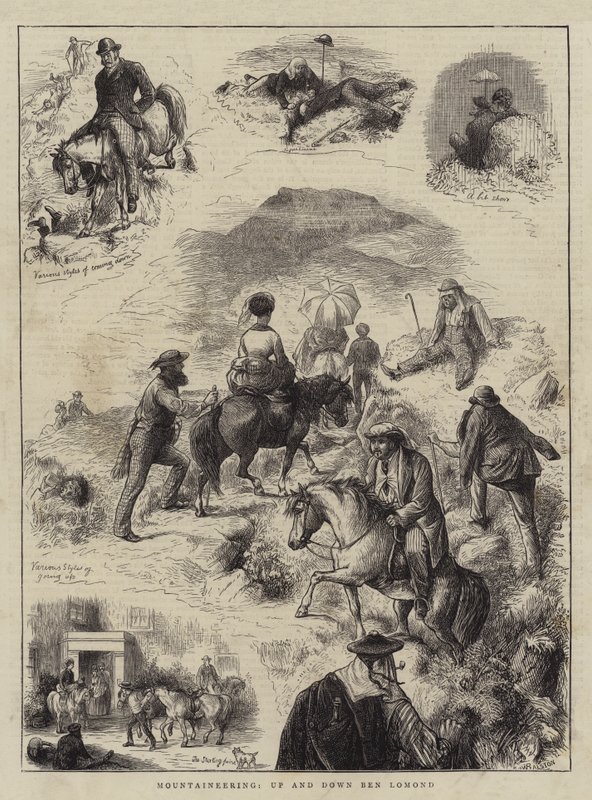 Hegymászás, fel és le Ben Lomond alkotó: William Ralston